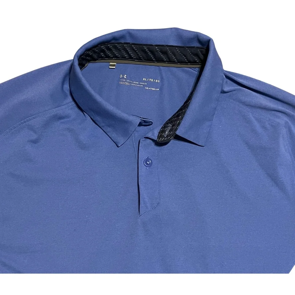 Under‎ Armour Golf Polo Shirt Mens XL Blu Colorblock Loose Fit
